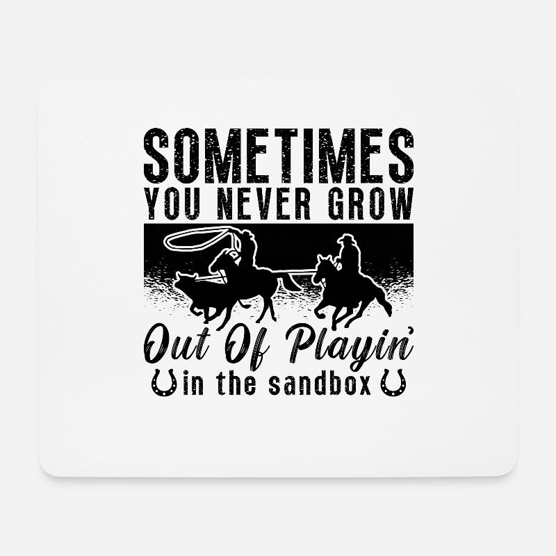 Sometimes You Never Grow Western Riding Horseman - Mousepad (Querformat) - Weiß