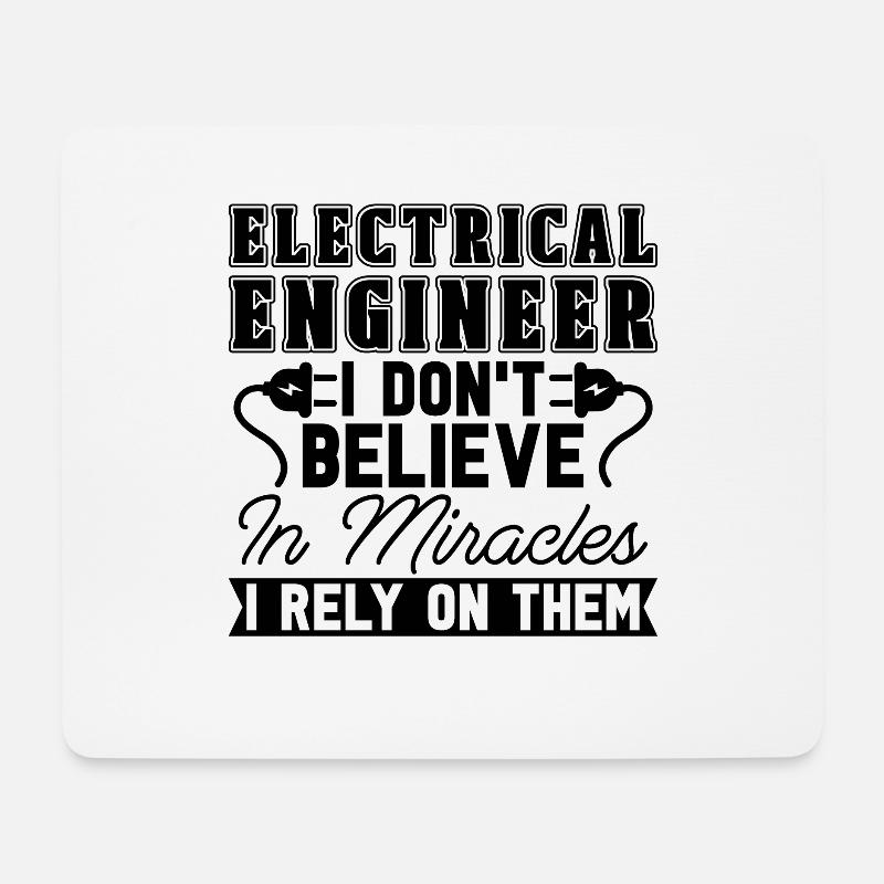 Electrical Engineer I Don't Believe In Electronics - Mousepad (Querformat) - Weiß