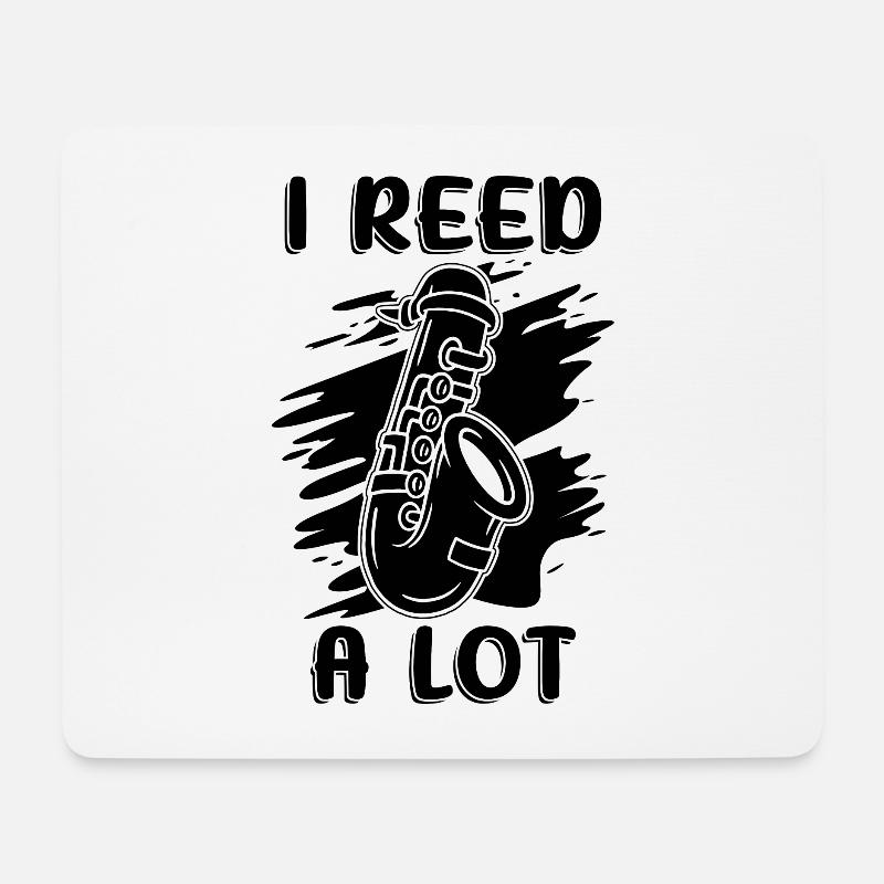 I Reed A Lot Retro Jazz Music Lover Saxophonist - Mousepad (Querformat) - Weiß