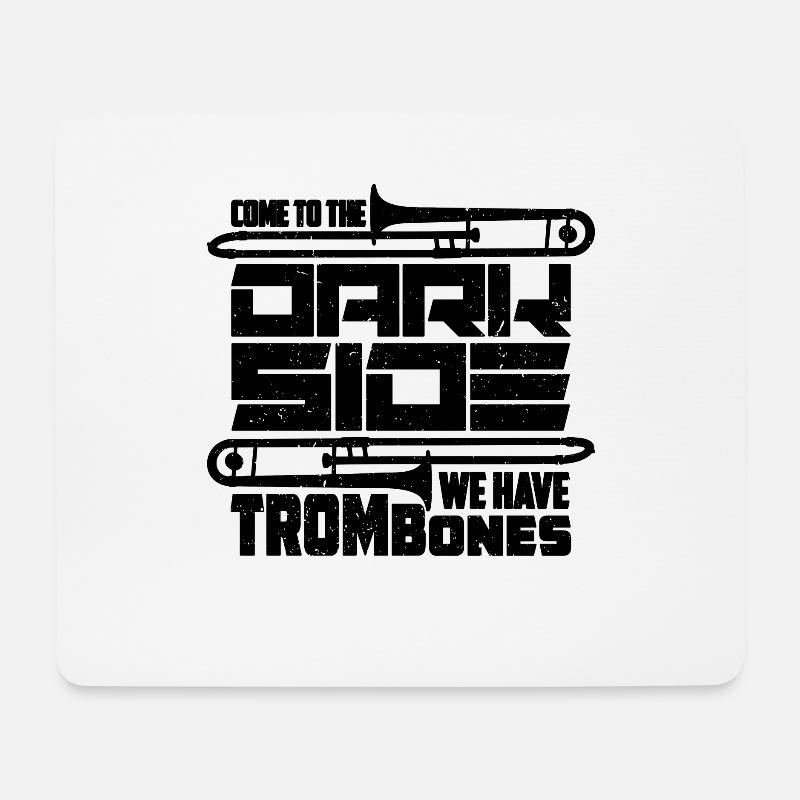 Come To The Dark Side Wind Instrument Trombonist - Mouse Pad (horizontal) - white