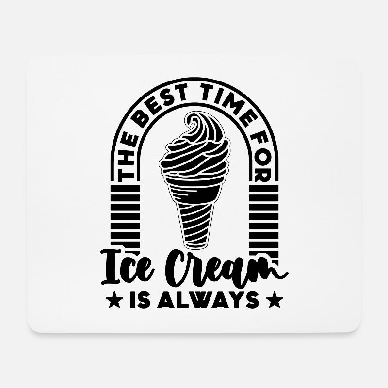 The Best Time For Loves Soft Serve Ice Cream Lover - Mousepad (Querformat) - Weiß