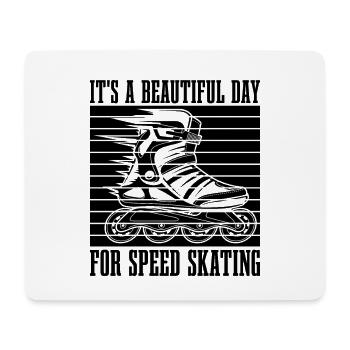 C’est une belle journée pour le patineur de vitesse Retro Skates - Tapis de souris (format paysage) - blanc - Devant