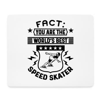 Fact You Are The World's Short Track Speed Skater - Mousepad (Querformat) - Weiß - Vorne