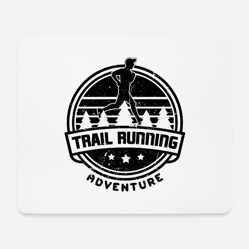 Trail Running Adventure Retro Running Trail Runner - Mousepad (Querformat) - Weiß