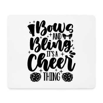 Bows And Bling It’s A Cheer Squad Cheerleader - Tapis de souris (format paysage) - blanc - Devant