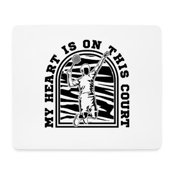 My Heart Is On This Court Racquet Badminton Player - Mouse Pad (horizontal) - white - Front