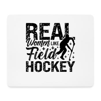 De vraies femmes comme gardiennes de but de hockey sur gazon - Tapis de souris (format paysage) - blanc - Devant