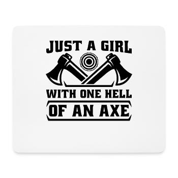 Just A Girl With One Double Axe Lover Axe Thrower - Mousepad (Querformat) - Weiß - Vorne