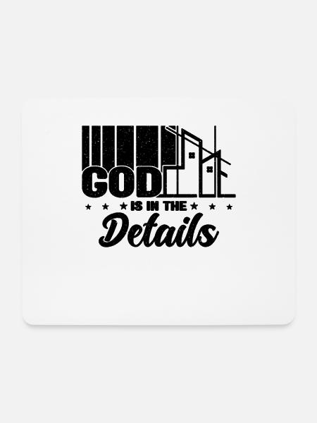 God Is In The Details Retro Construct Architects - Mousepad (Querformat) - Weiß
