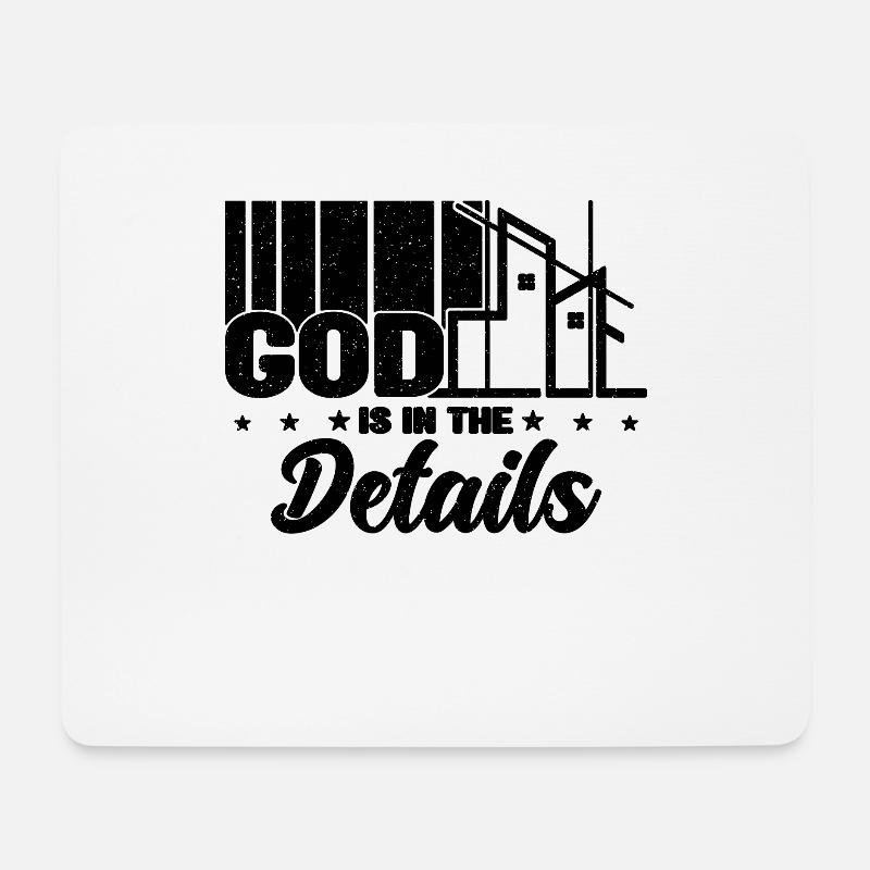 God Is In The Details Retro Construct Architects - Mousepad (Querformat) - Weiß