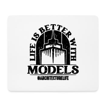 Life Is Better With Retro Architectural Architects - Mouse Pad (horizontal) - white - Front