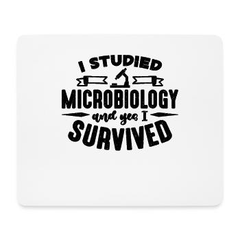 I Studied Microbiology MIcroscope Microbiologists - Mouse Pad (horizontal) - white - Front