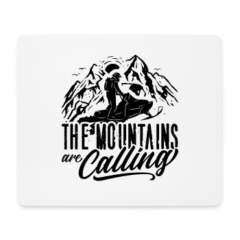 The Mountains Are Winter Sports Snowmobile Racer - Mousepad (Querformat) - Weiß - Vorne