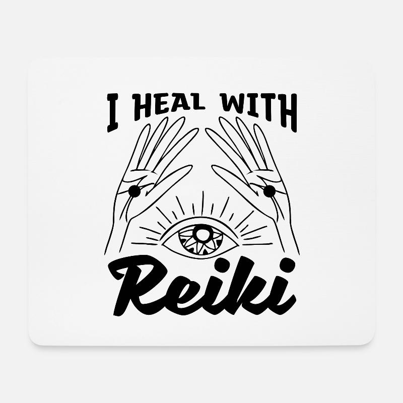 I Heal With Reiki Meditation Esoteric Reiki Master - Mousepad (Querformat) - Weiß