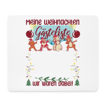 Weihnachten Gästeliste Unterschreiben Party Liste - Mousepad (Querformat) - Weiß - Vorne