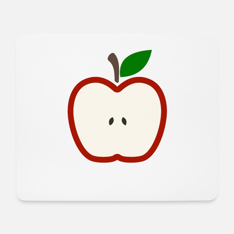 Halber Apfel Obst Illustration - Mousepad (Querformat) - Weiß