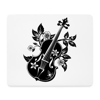 Florale Geige - Mousepad (Querformat) - Weiß - Vorne