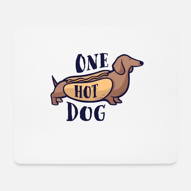 Ein Hot Dog lustiges süßes Wurst-Hundegeschenk - Mousepad (Querformat) - Weiß