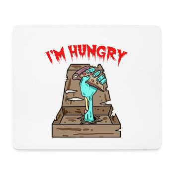 Zombie Pizza Ich habe Hunger - Mousepad (Querformat) - Weiß - Vorne