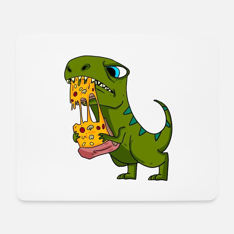 Dino Dinosaurier Pizza Fast Food Essen Geschenk - Mousepad (Querformat) - Weiß