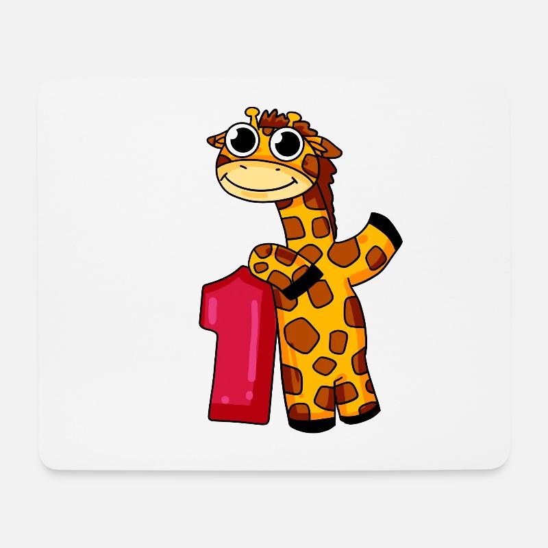 1. Geburtstag Giraffe 1.Klasse Geschenk - Mousepad (Querformat) - Weiß