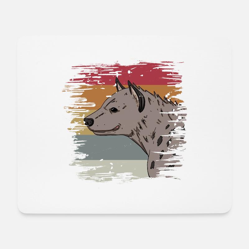 Hyäne - Mousepad (Querformat) - Weiß