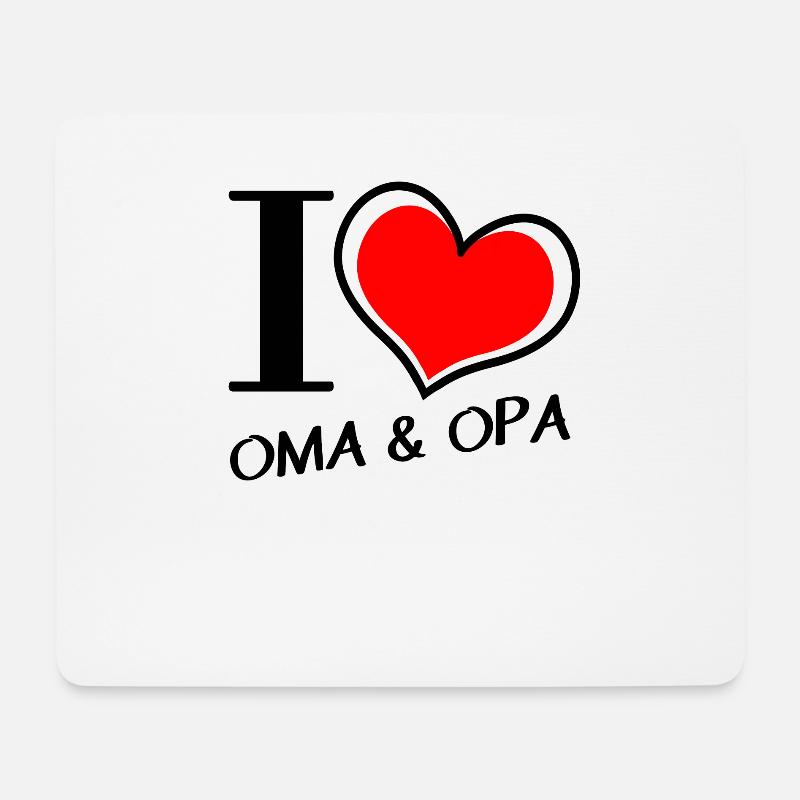 Ich liebe Oma Opa - Mousepad (Querformat) - Weiß