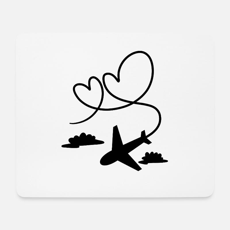Flugzeug - Mousepad (Querformat) - Weiß