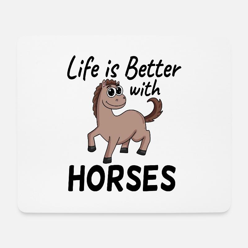 Pferdesprüche Pferde - Mousepad (Querformat) - Weiß