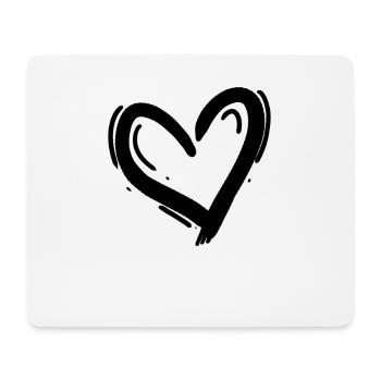 Coeur Noir - Tapis de souris (format paysage) - blanc - Devant
