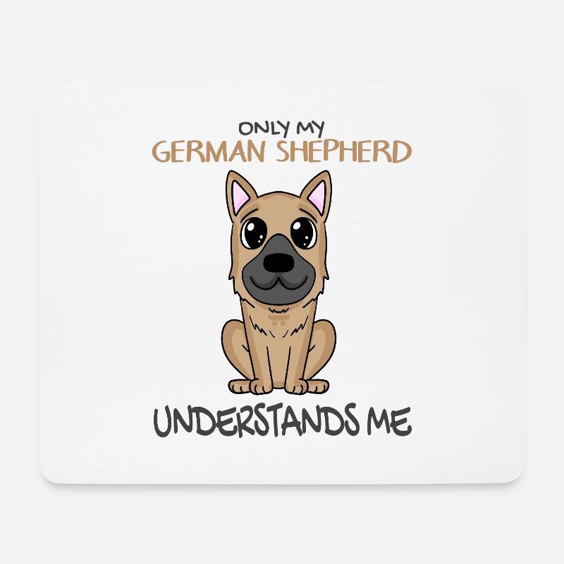 Deutscher Schäferhund - Mousepad (Querformat) - Weiß