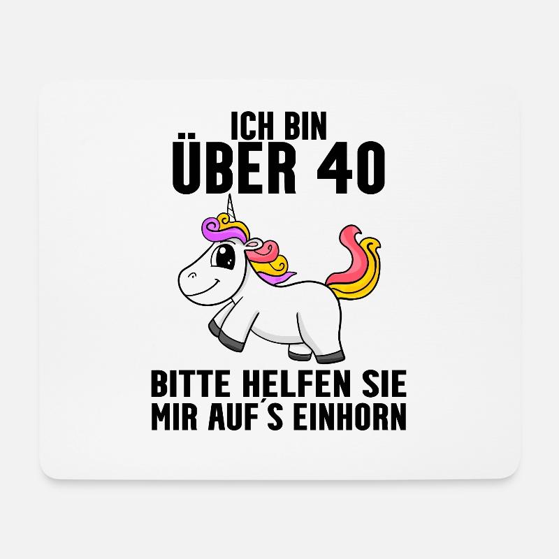 40. Geburtstag Frau 40 Jahre Einhorn - Mousepad (Querformat) - Weiß