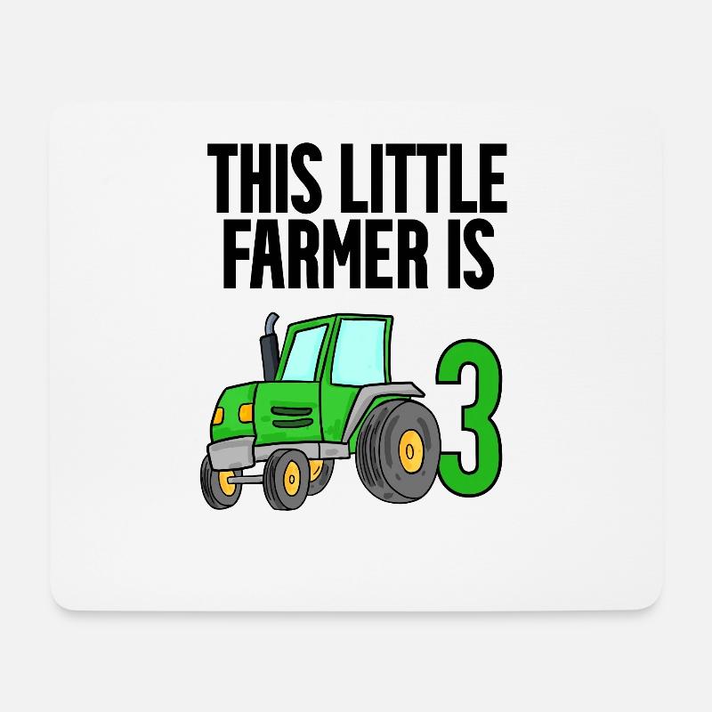 Traktor 3 Jahre Junge - Mousepad (Querformat) - Weiß