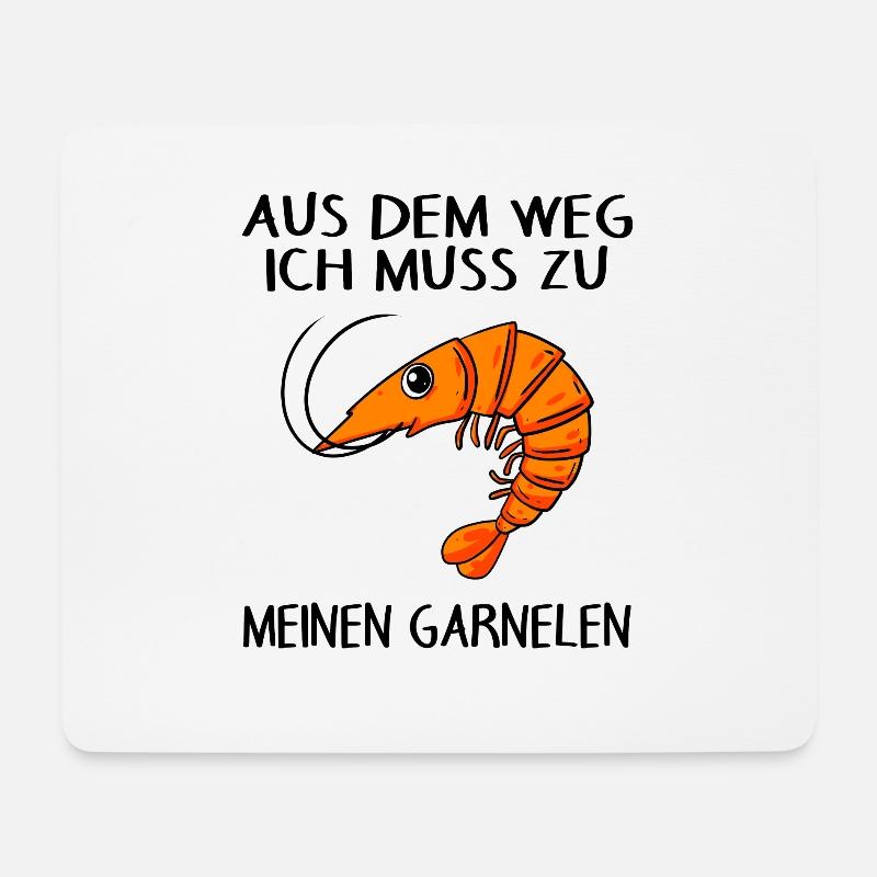 Garnele Garnelen Schrimp Meerestiere - Mousepad (Querformat) - Weiß