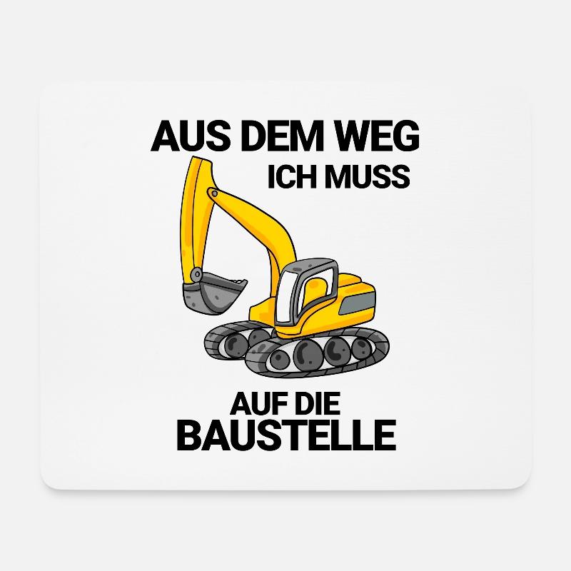 Baggerfahrer Bagger Baustelle Spruch - Mousepad (Querformat) - Weiß