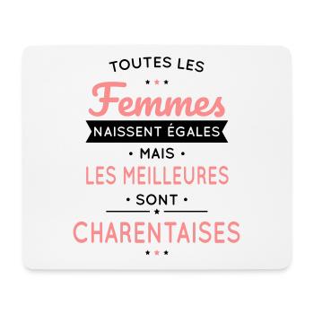 Femmes égales les meilleures sont Charentaises - Tapis de souris (format paysage) - blanc - Devant