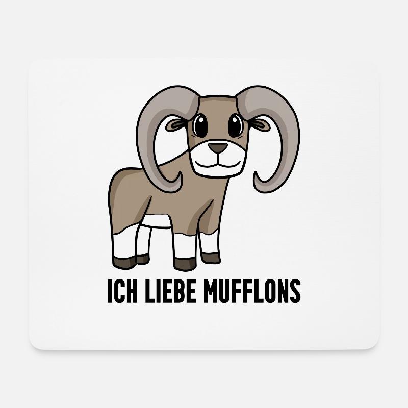 Mufflon Wildschaf - Mousepad (Querformat) - Weiß