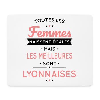 Femmes égales les meilleures sont Lyonnaises - Tapis de souris (format paysage) - blanc - Devant