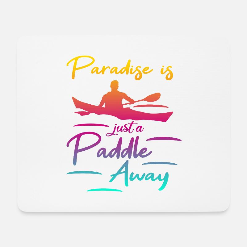 Kajak Kanu paddeln Paddelboot - Mousepad (Querformat) - Weiß