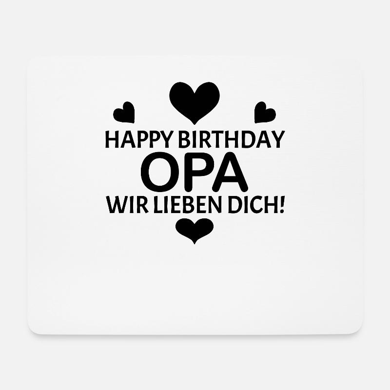 Happy Birthday Opa - Mousepad (Querformat) - Weiß