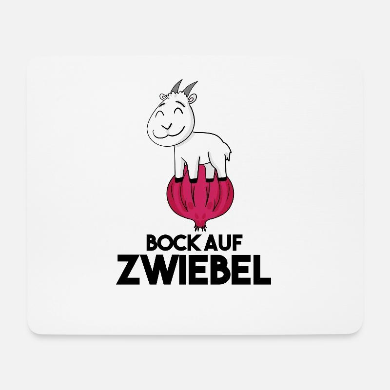 Zwiebel Ziege Ziegenbock - Mousepad (Querformat) - Weiß