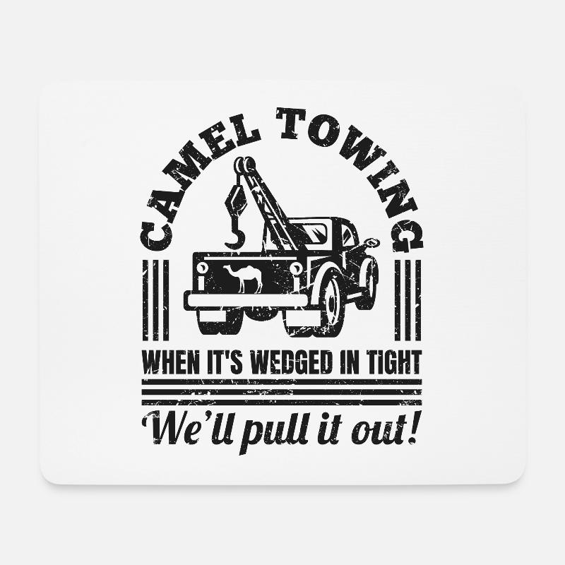 Vintage Kamel Abschleppen Distressed Erwachsene Humor Geschenk - Mousepad (Querformat) - Weiß