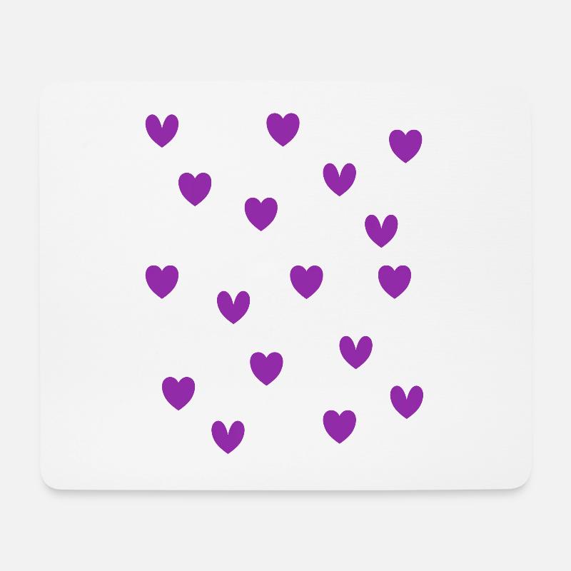 Lila Herzen - Mousepad (Querformat) - Weiß