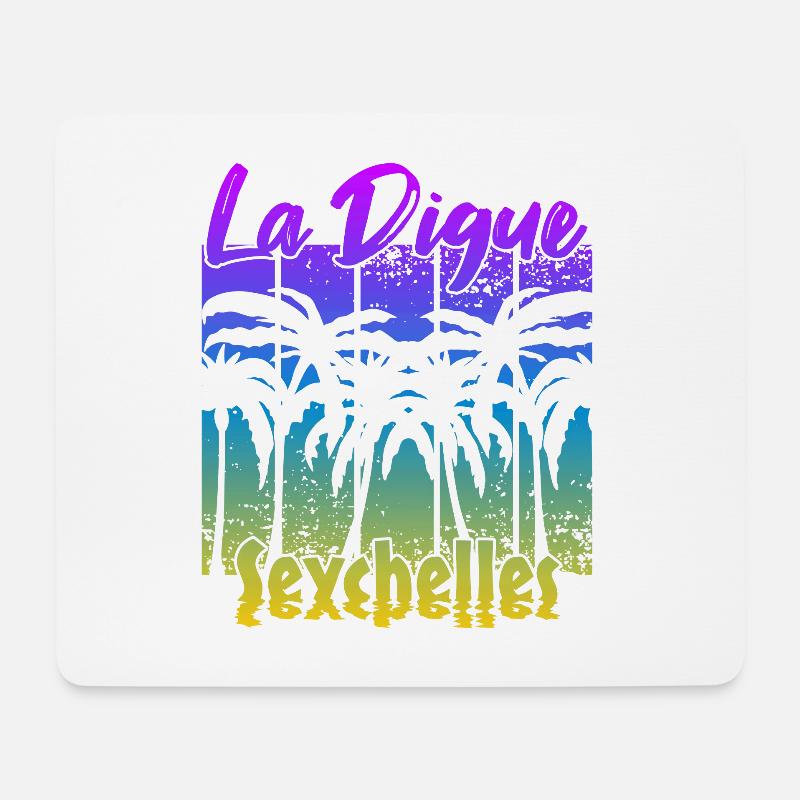 La Digue Seychelles - Mousepad (Querformat) - Weiß