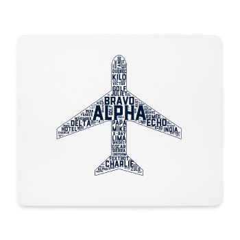 Avion Volant Alphabet Phonétique Cadeau - Tapis de souris (format paysage) - blanc - Devant