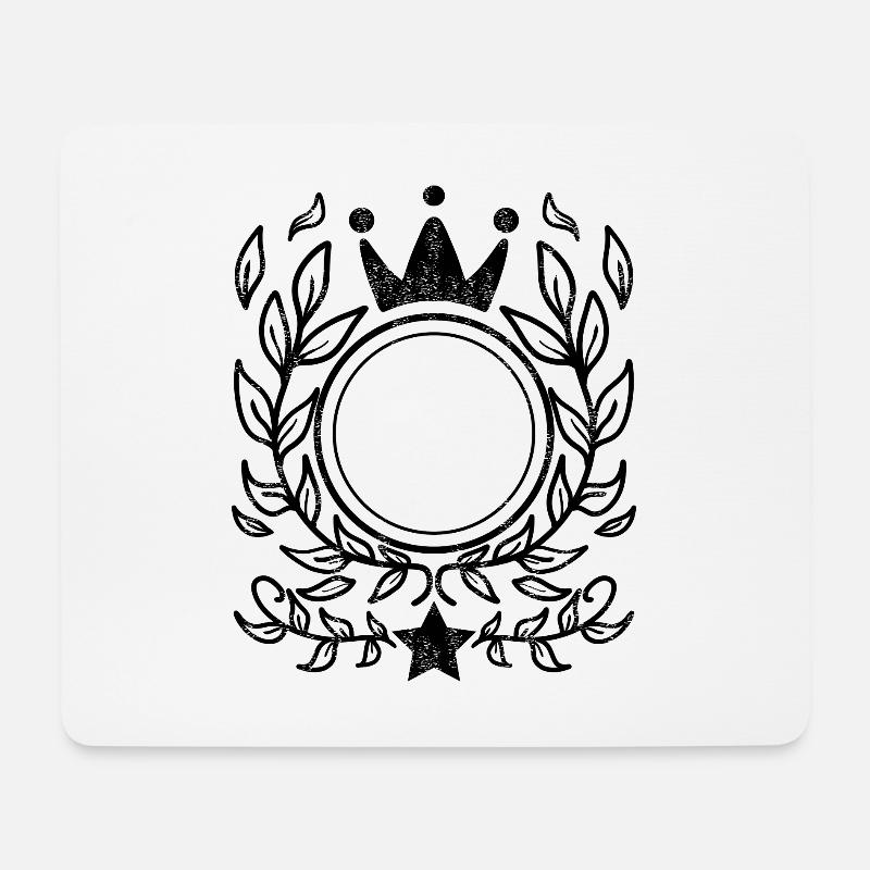 Ornament mit Krone - Mousepad (Querformat) - Weiß