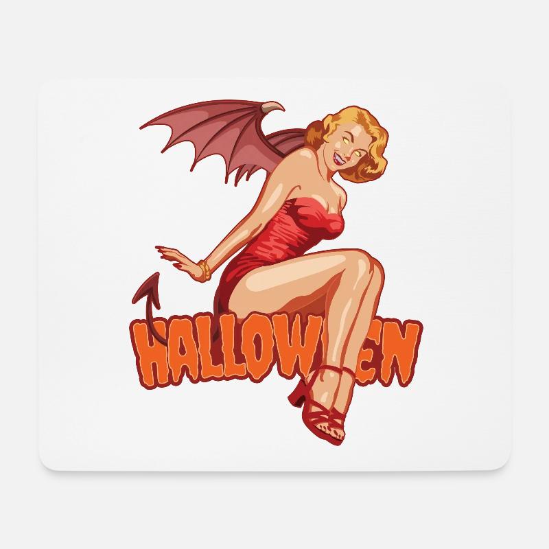Halloween Vampir Lady Gruseliges Süßes oder Saures Outfit - Mousepad (Querformat) - Weiß