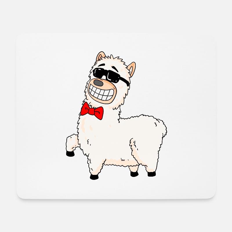 Cool Alpaka - Mousepad (Querformat) - Weiß