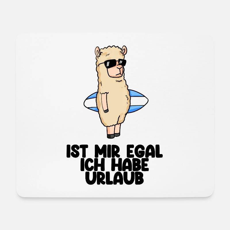 Urlaub Alpaka - Mousepad (Querformat) - Weiß