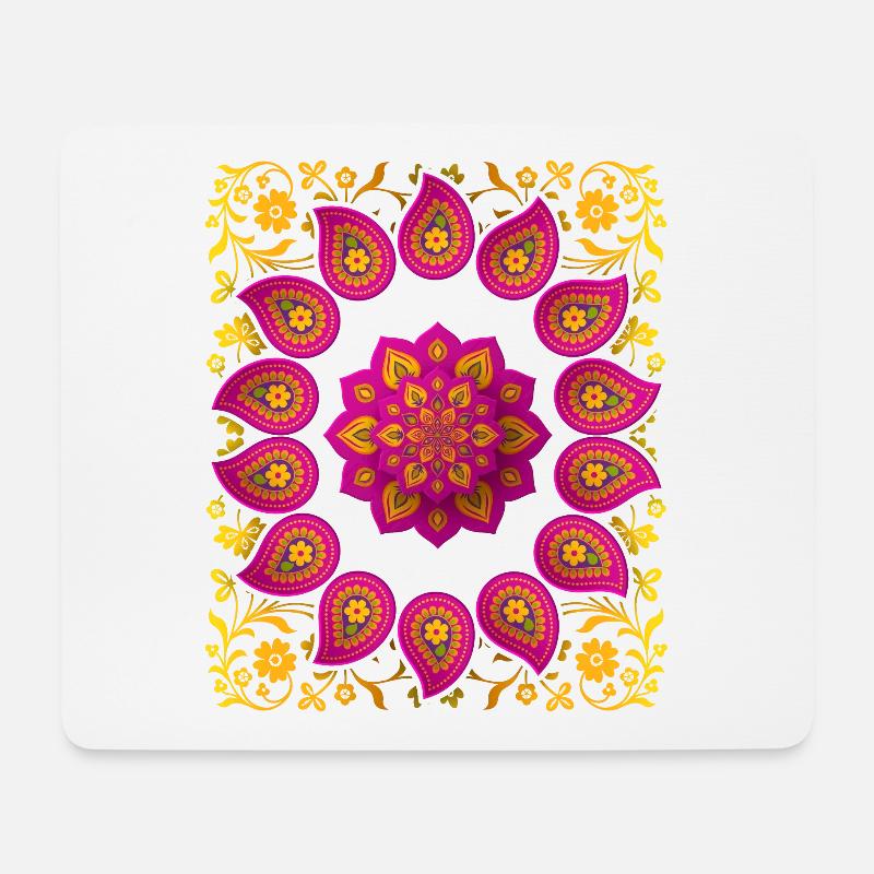 Paisley Muster, Paisley-Mandala, Vintage-Paisley - Mousepad (Querformat) - Weiß